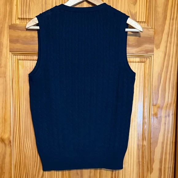 Ralph Lauren Men's Dark Blue V-Neck Sweater Vest - Picture 8 of 10